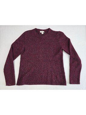 Christopher & Banks Small Purple Wine Textured Knit Sweater